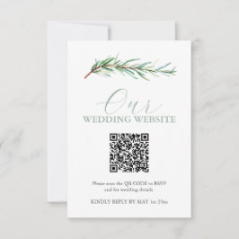 Watercolor Wedding Website RSVP Card mit QR Code Einladung