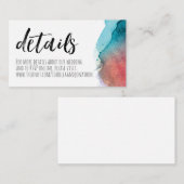 Watercolor Wedding Website Umschließungskarte Begleitkarte (Vorne/Hinten)