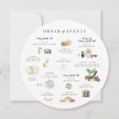 Watercolor Wedding Weekend Order of Events Einladung (Vorderseite)
