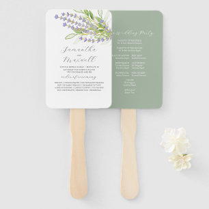 Watercolor Weddingprogramme Lavender Florals Fächer