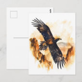 Watercolor Wedge-Tails-Adlerfliegen Postkarte (Vorne/Hinten)