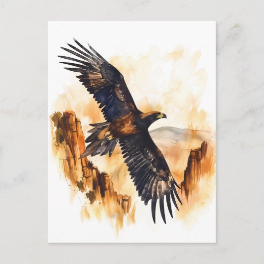 Watercolor Wedge-Tails-Adlerfliegen Postkarte (Vorderseite)