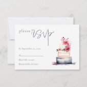 Watercolor Wedgecake RSVP Card Karte (Vorderseite)