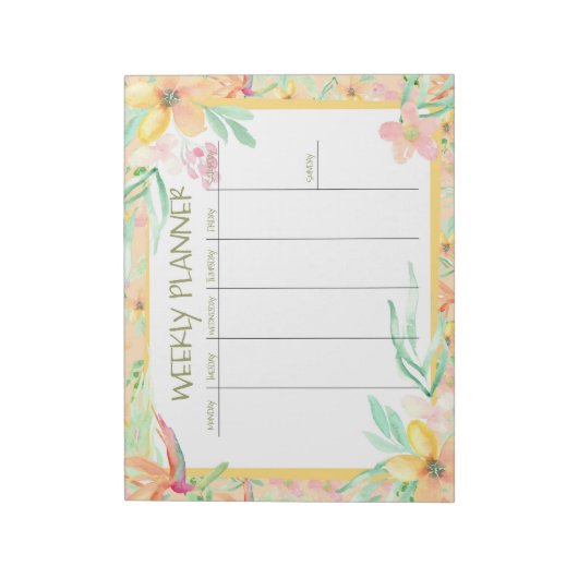 Watercolor Weekly Planner Notizblock (Rotiert)
