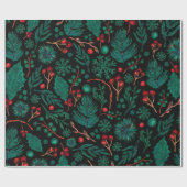 Watercolor Weihnachten Blumenmuster Papier Geschenkpapier (Flach)