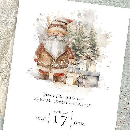 Watercolor Weihnachten Party Einladung