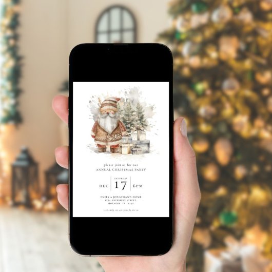 Watercolor Weihnachten Party Einladung