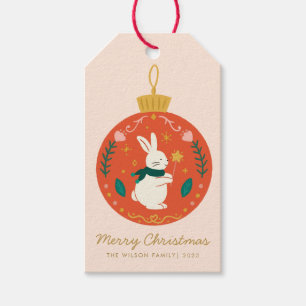 Watercolor Weihnachts-Hasen-Geschenkanhänger   Fei Geschenkanhänger