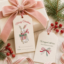 Watercolor-Weihnachts-Hasen-Geschenkanhänger