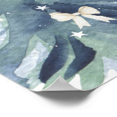 Watercolor-Weihnachtsbaum-Bug Baby-Dusche Poster (Ecke)