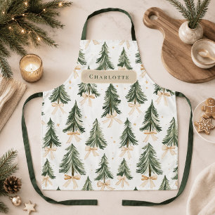 Watercolor-Weihnachtsbaum-Geschenkpapier Schürze