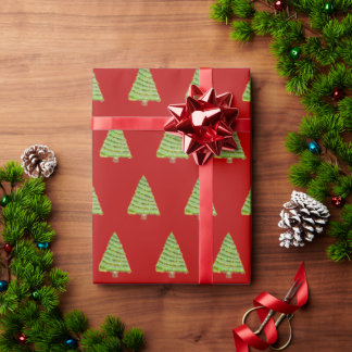 Watercolor Weihnachtsbaum Wrapping Paper Geschenkpapier