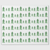 Watercolor Weihnachtsbaum Wrapping Paper Geschenkpapier (Flach)