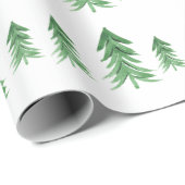 Watercolor Weihnachtsbaum Wrapping Paper Geschenkpapier (Rolleneckpunkt)