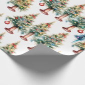 Watercolor Weihnachtsbaum Wrapping Paper Geschenkpapier (Ecke)