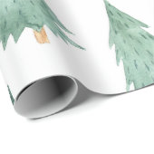 Watercolor Weihnachtsbaum Wrapping Paper Geschenkpapier (Rolleneckpunkt)