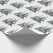 Watercolor Weihnachtsbaume Wrapping Paper| Rot Geschenkpapier (Ecke)