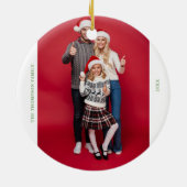 Watercolor Weihnachtsbeeren Zweige Grüne Keramik Ornament (Hinten)