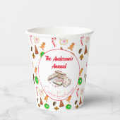 Watercolor Weihnachtscookies tauschen Pappbecher (Vorderseite)