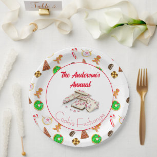 Watercolor Weihnachtscookies tauschen Pappteller