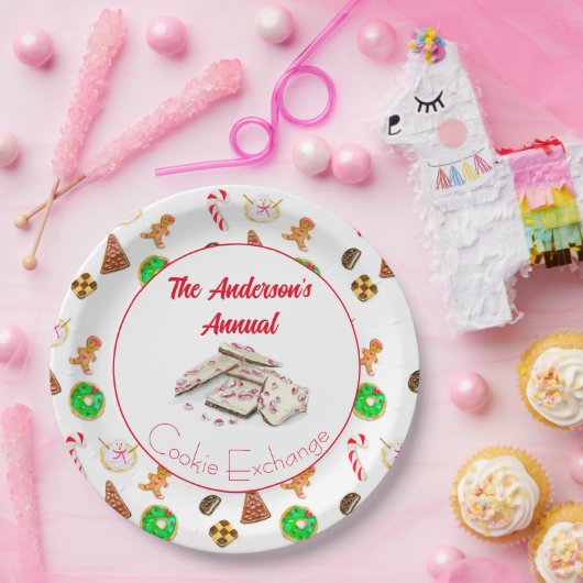 Watercolor Weihnachtscookies tauschen Pappteller (Party)