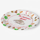 Watercolor Weihnachtscookies tauschen Pappteller (Schrägansicht)