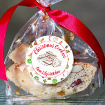 Watercolor Weihnachtscookies tauschen Runder Aufkleber<br><div class="desc">Ein charmantes Aquarell-Design von Weihnachtskochtchen für eine Cookie Exchange-Feier wäre eine schöne Art,  Ihre Weihnachtskochtaschen zu dekorieren.</div>