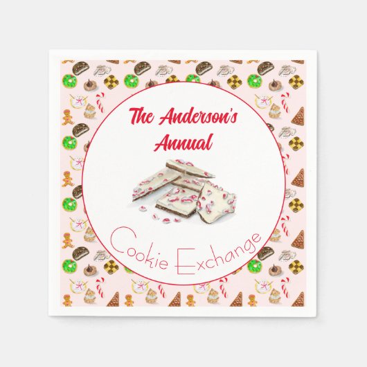 Watercolor Weihnachtscookies tauschen Serviette (Vorderseite)