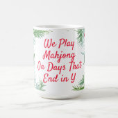 Watercolor Weihnachtsfest Wreath MAHJONG Kaffeetasse (Mittel)