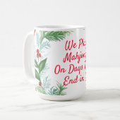 Watercolor Weihnachtsfest Wreath MAHJONG Kaffeetasse (Vorderseite Links)