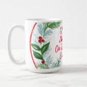 Watercolor Weihnachtsfest Wreath MAHJONG Kaffeetasse (Links)