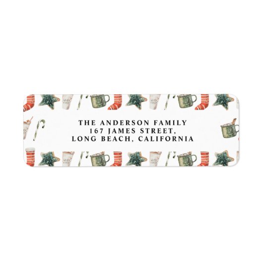 Watercolor Weihnachtsgebäck Traditionell elegant (Vorne)