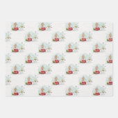 Watercolor Weihnachtsgeschenk Wrap Geschenkpapier Set (Vorderseite 3)