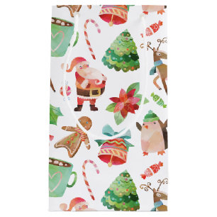 Watercolor Weihnachtsgeschenktasche Kleine Geschenktüte