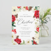 Watercolor Weihnachtsgrün Einladung (Stehend Vorderseite)