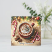 Watercolor Weihnachtskakao Frohe Weihnachten (Stehend Vorderseite)