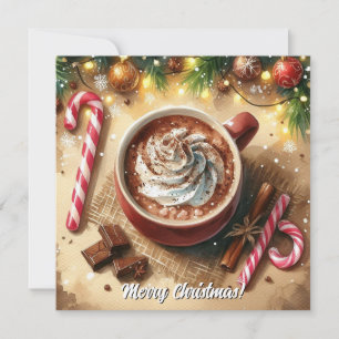 Watercolor Weihnachtskakao Frohe Weihnachten