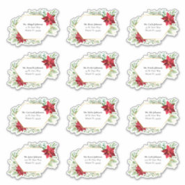 Watercolor Weihnachtskarten-Adressetiketten Aufkleber