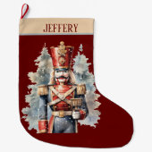 Watercolor Weihnachtskitcracker hinzufügen Großer Weihnachtsstrumpf (Vorderseite)