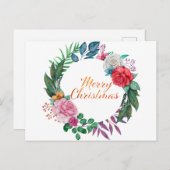 Watercolor Weihnachtskraut Frohe Weihnachten Postkarte (Vorne/Hinten)