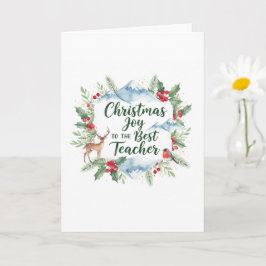 Watercolor-Weihnachtslehrerkarten – Festliches Win Karte