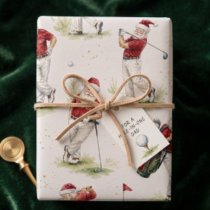 Watercolor-Weihnachtsmann-Golf-Weihnachtsverpackun Geschenkpapier Set