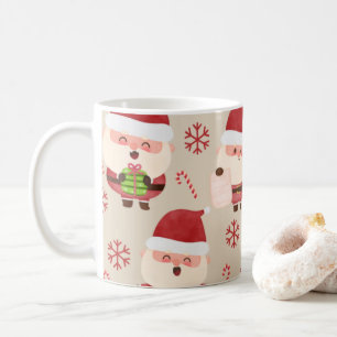 Watercolor-Weihnachtsmann-Schneeflocken-Zuckerstan Kaffeetasse