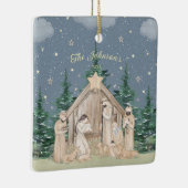 Watercolor-Weihnachtsnativität Keramikornament (Rechts)