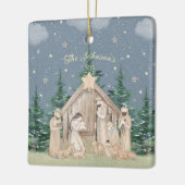 Watercolor-Weihnachtsnativität Keramikornament (Links)