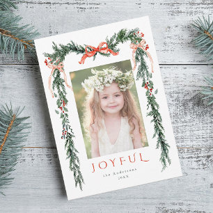 Watercolor Weihnachtsrahmen-Foto Feiertagskarte