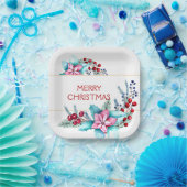 Watercolor Weihnachtsrahmen Pappteller (Party)