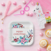 Watercolor Weihnachtsrahmen Pappteller (Party)