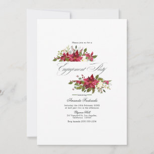 Watercolor-Weihnachtsstern & Stechpalme-Christmas- Einladung