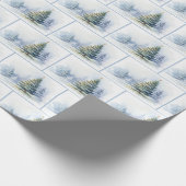 Watercolor Weihnachtswaldszene Geschenkpapier (Ecke)